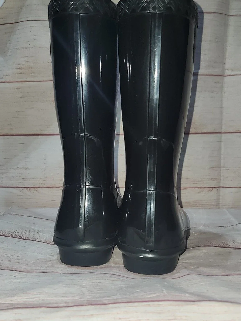 UGG Kids Black Glossy Rain Boots